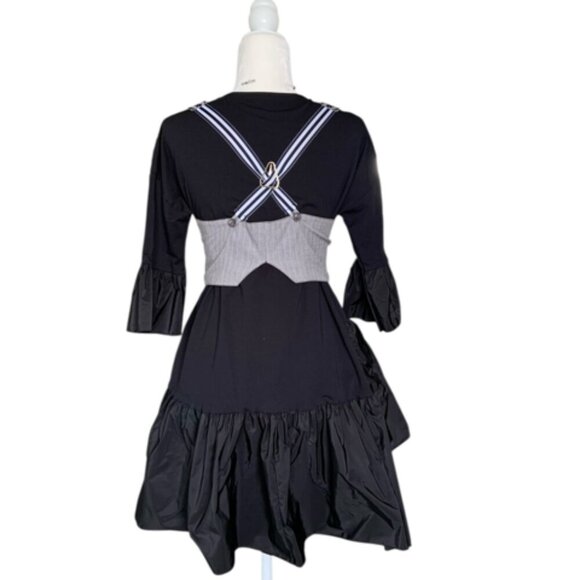 Asymmetrical Black Dress - Picture 4 of 10